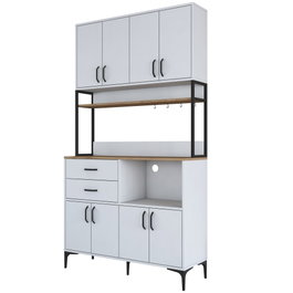 Hanah Home Armario Multiusos JE180 - 3403 Nogal y Blanco